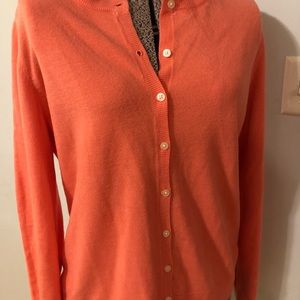 Coral crew neck cardigan. Very soft